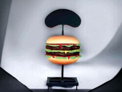 Werbeaufsteller Hamburger mit Kreidetafel