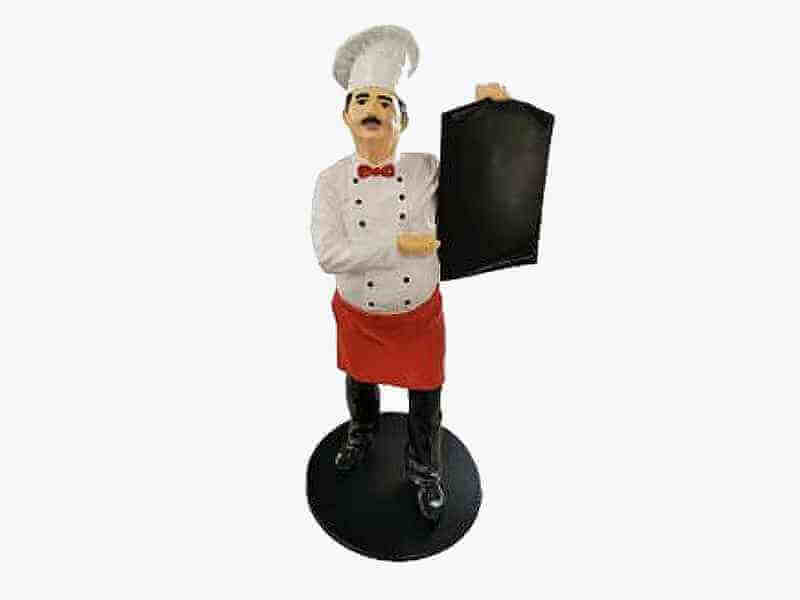 Advertising character baker with chalk board