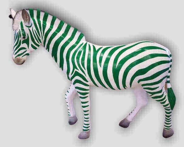 Deko Zebra grün weiss