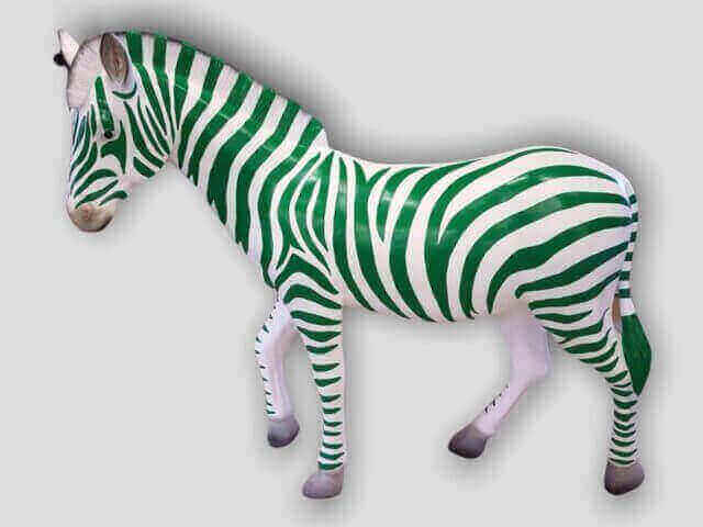Deko Zebra grün weiss