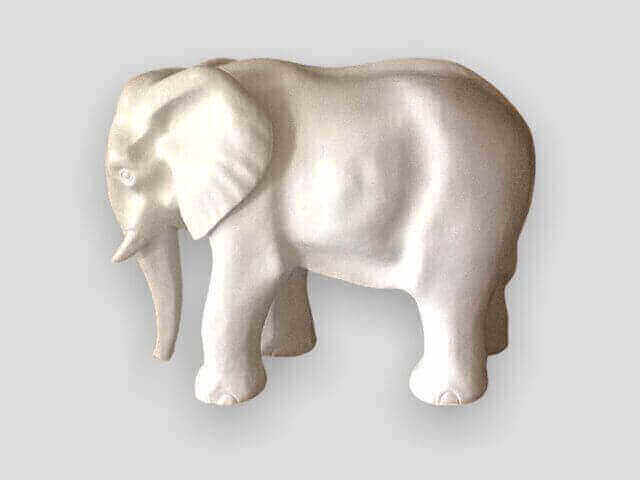 Deko Kunst Elefant als Rohling