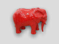 Deko Kunst Elefant in rot