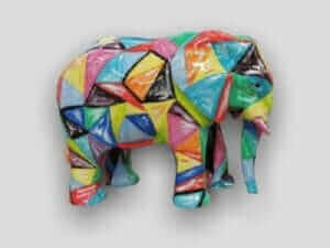 Deko Kunst Elefant Mosaik