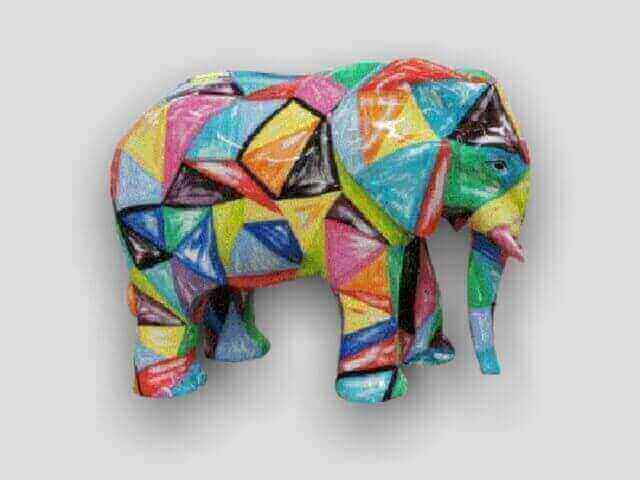 Deko Kunst Elefant Mosaik