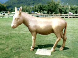Goldener Deko Esel lebensgroß
